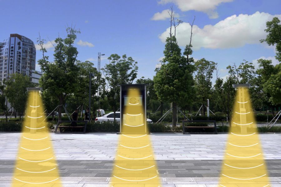 廣場舞定向音響案例帶聲波效果