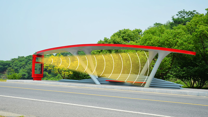 公交站臺(tái)集成定向音響,定向發(fā)聲示意圖