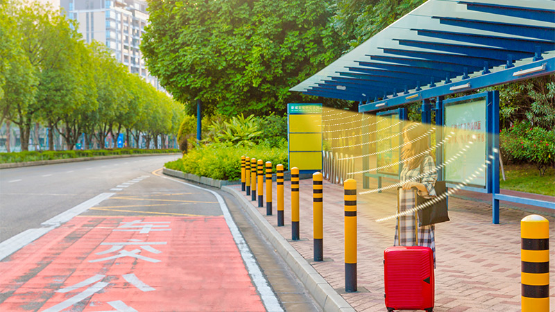 公交站臺(tái)集成定向音響,定向發(fā)聲示意圖