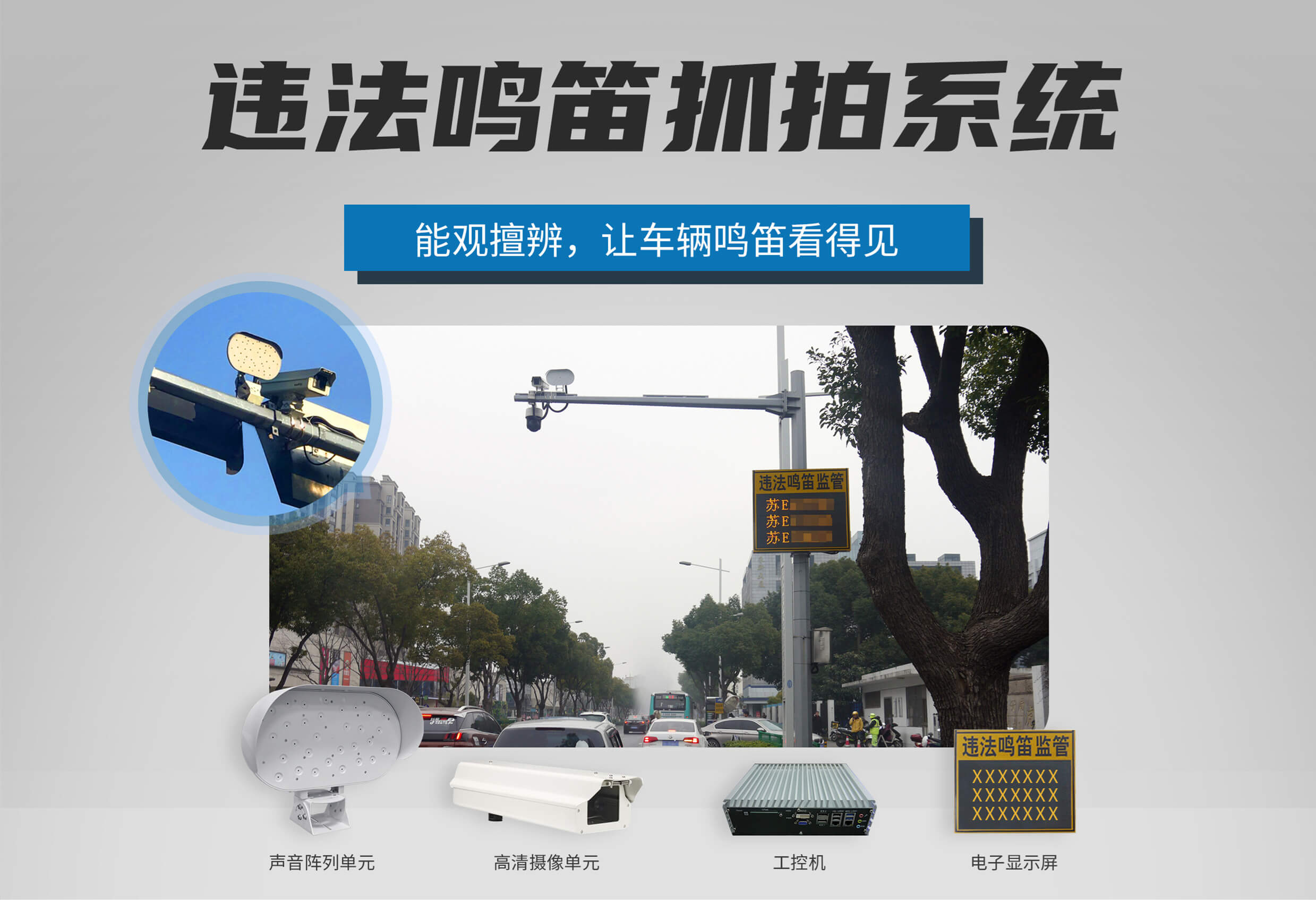 清聽聲學機動車違法鳴笛抓拍系統可有效減少汽車噪聲污染 可不能再亂鳴笛啦